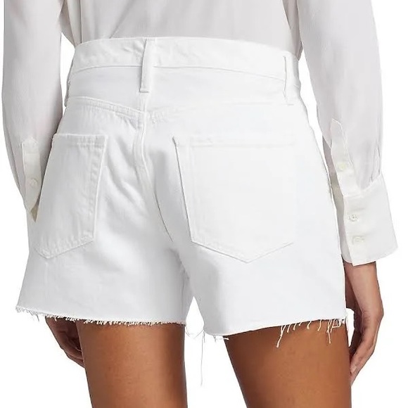 FRAME women’s LE SIMONE SHORT RAW RUMPLED BLANC GRIND - Picture 6 of 16